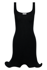 Sandra Square Neck Knit Mini Dress - Black